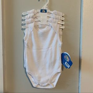 Sweet & Soft Newborn Tank Solid Set of 4 Onesies